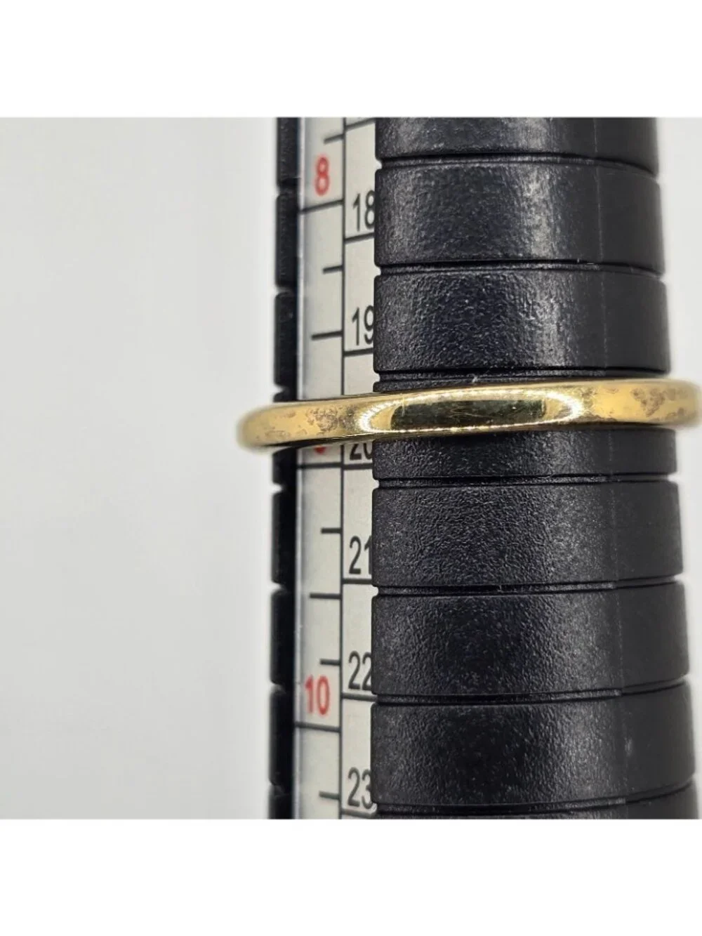 Vintage Gold Tone Solitaire Faux Engagement Ring Large Round Clear Stone Size 9